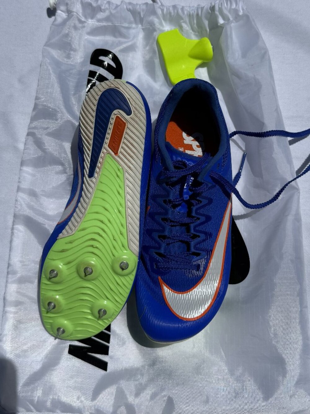 Nike Blue and Orange Track and Field Spikes